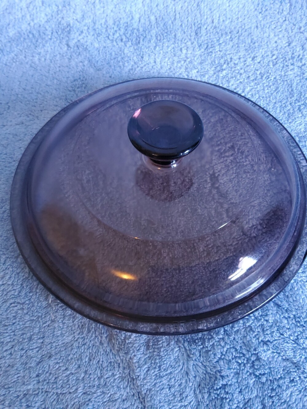 Vintage Pyrex Visions Cranberry Amethyst Purple Glass Lid V-1-C 7.25" 1 Liter